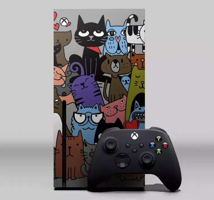 Skin para Xbox coleção de gatos coloridos - TenStickers