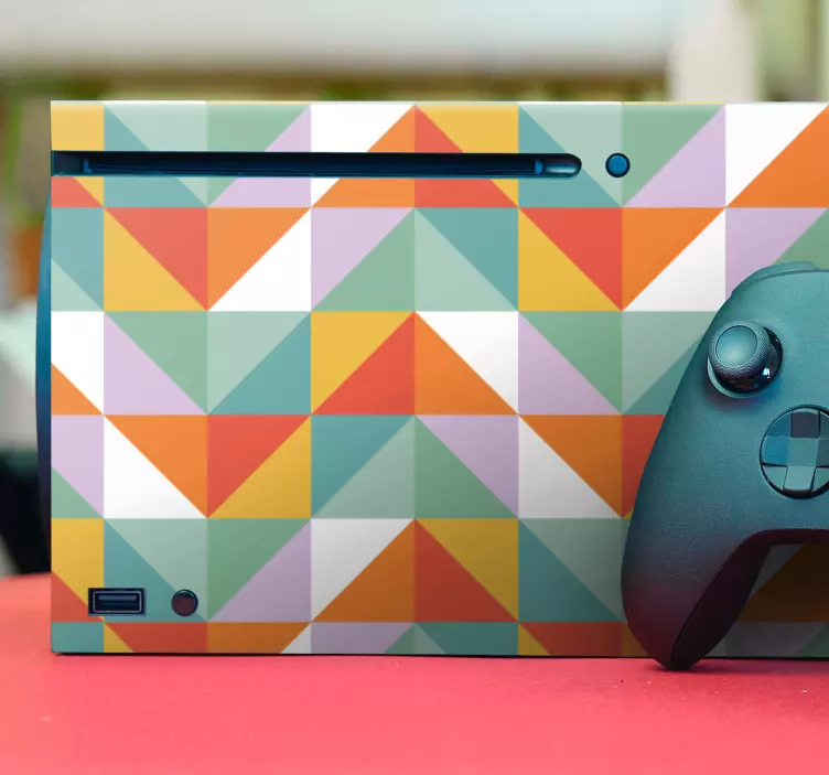 Skin para Xbox padrões triangulares coloridos - TenStickers