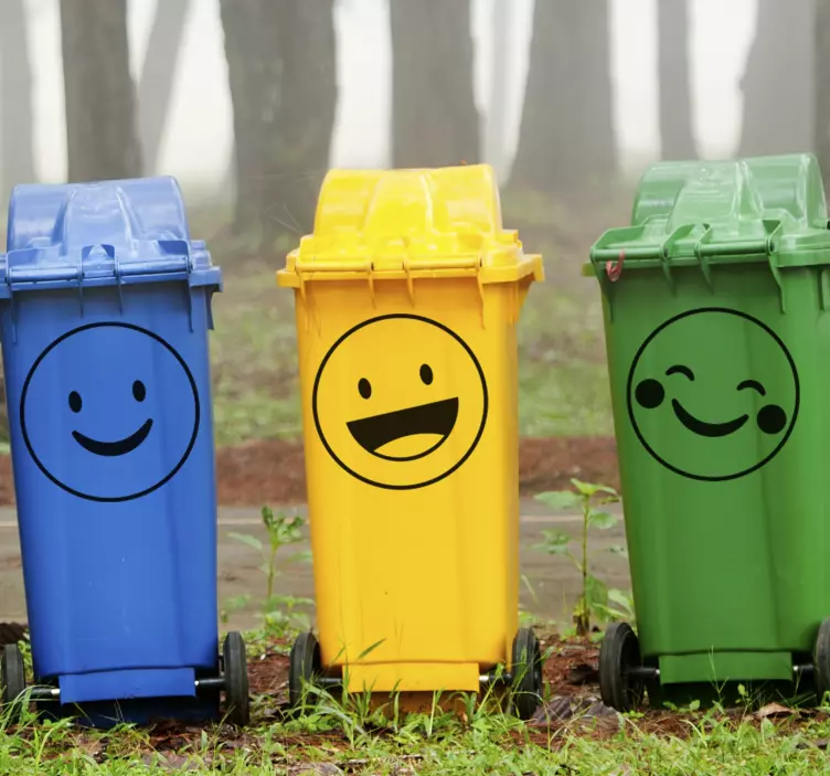 Smiley op containers stikcer - TenStickers