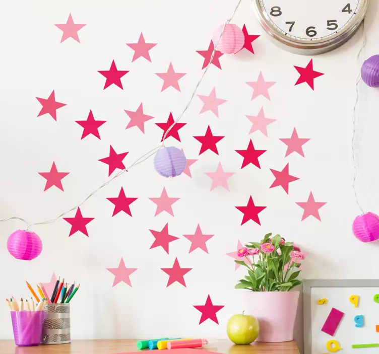 Sticker adesivo de estrelas rosa - TenStickers
