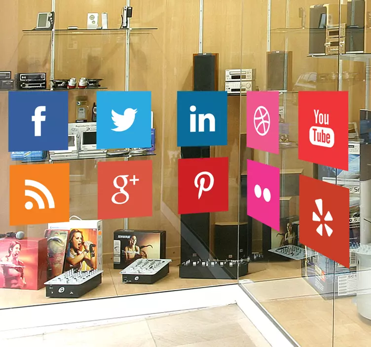 Sticker decorativo logótipos redes sociais - TenStickers