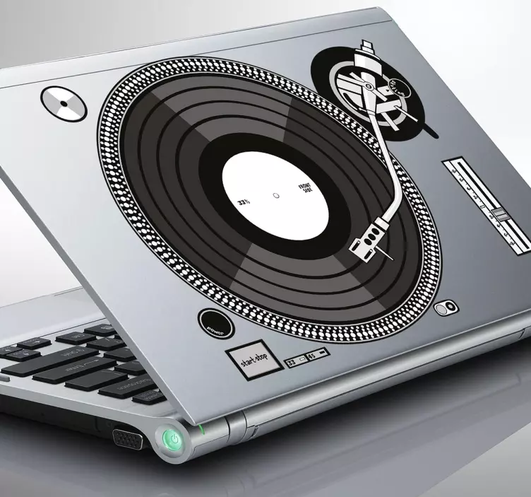 Sticker decorativo mesa DJ laptop - TenStickers