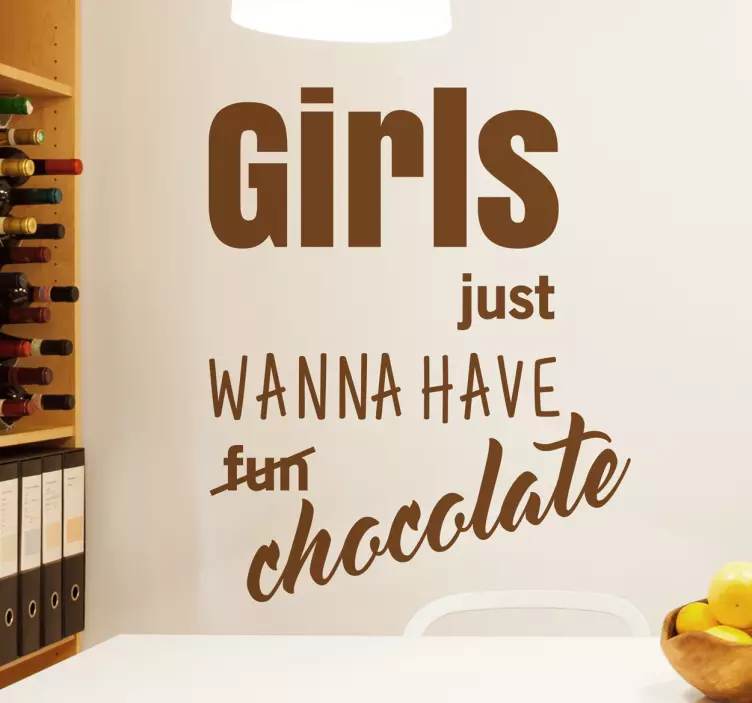 Sticker girls wanna have chocolate - TenStickers