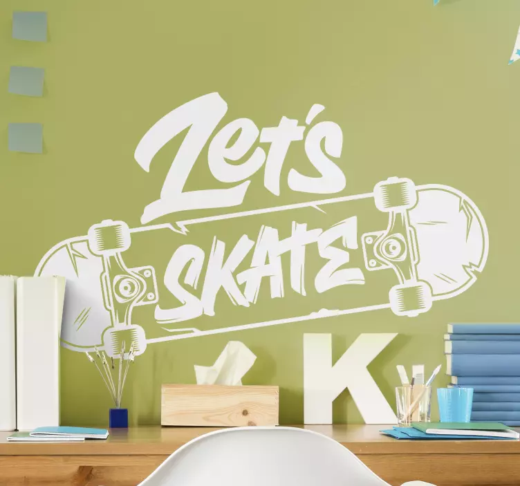 autocolante de janela com letras de skate vamos - TenStickers