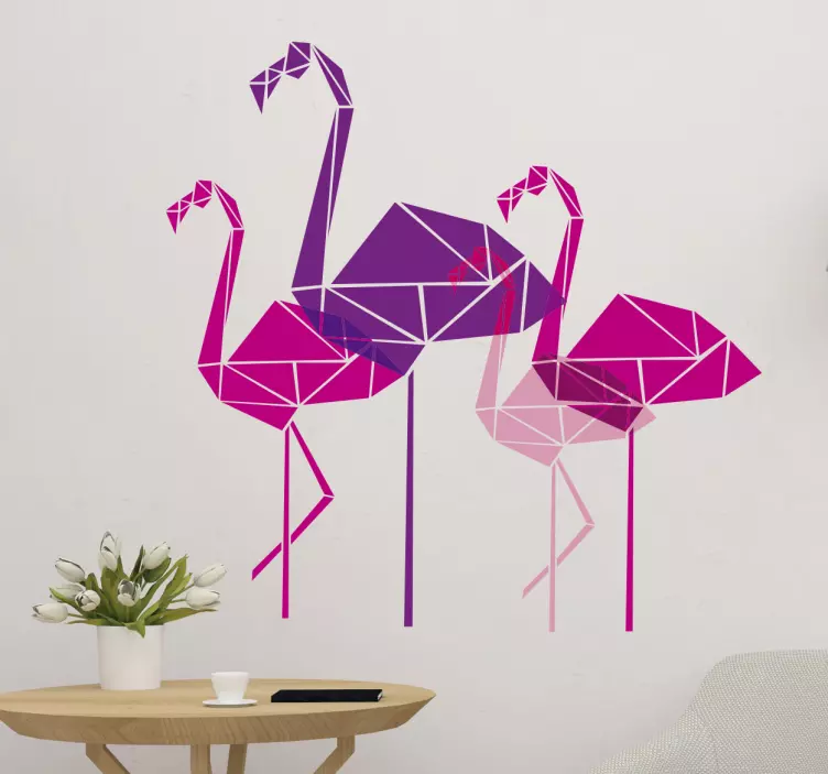Vinil flamingos geometricos - TenStickers
