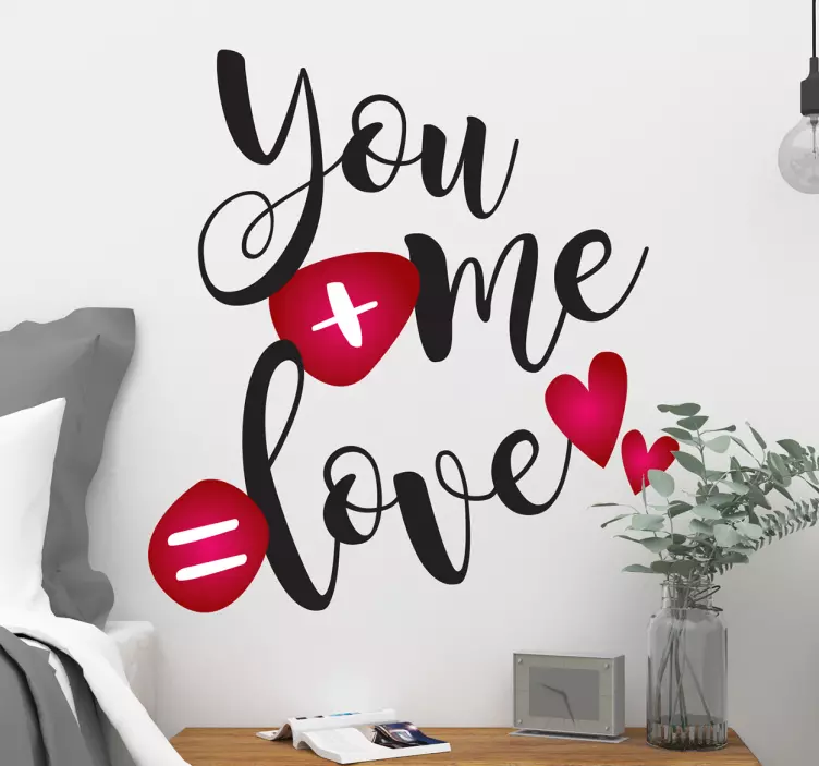 Vinil amor mensagem tipográfica - TenStickers