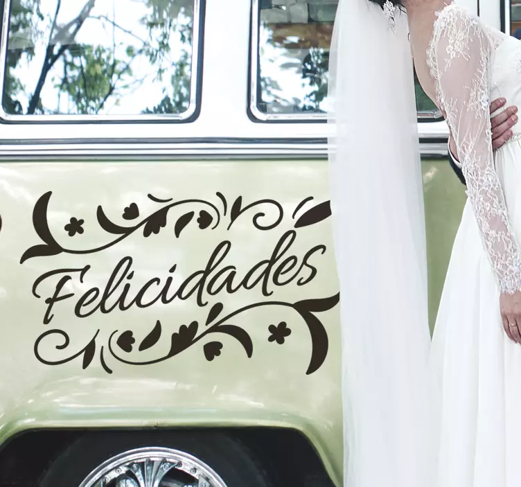 Autocolante de casamento Felicidades - TenStickers