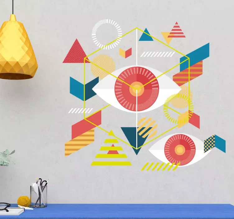 Vinil autocolante de olhos geométricos - TenStickers