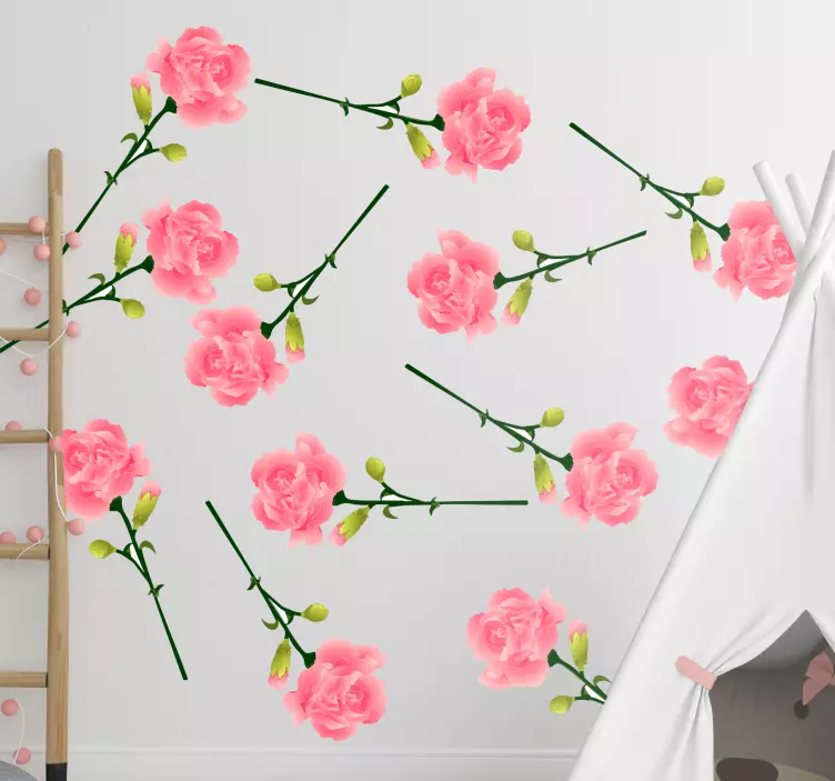 Vinil decorativo de flores cravo-de-rosa - TenStickers