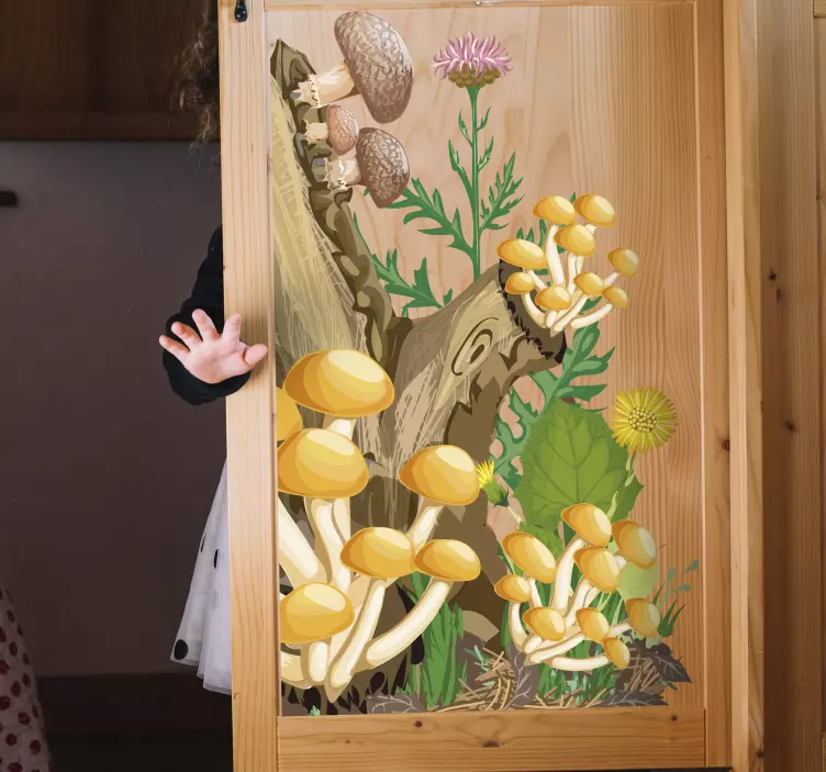 Autocolante de móveis de árvores e cogumelos - TenStickers