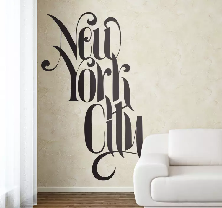 vinil autocolante decorativo de texto da cidade de nova york - TenStickers