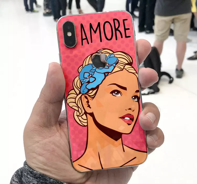 Autocolante pop de rapariga loira iphone - TenStickers