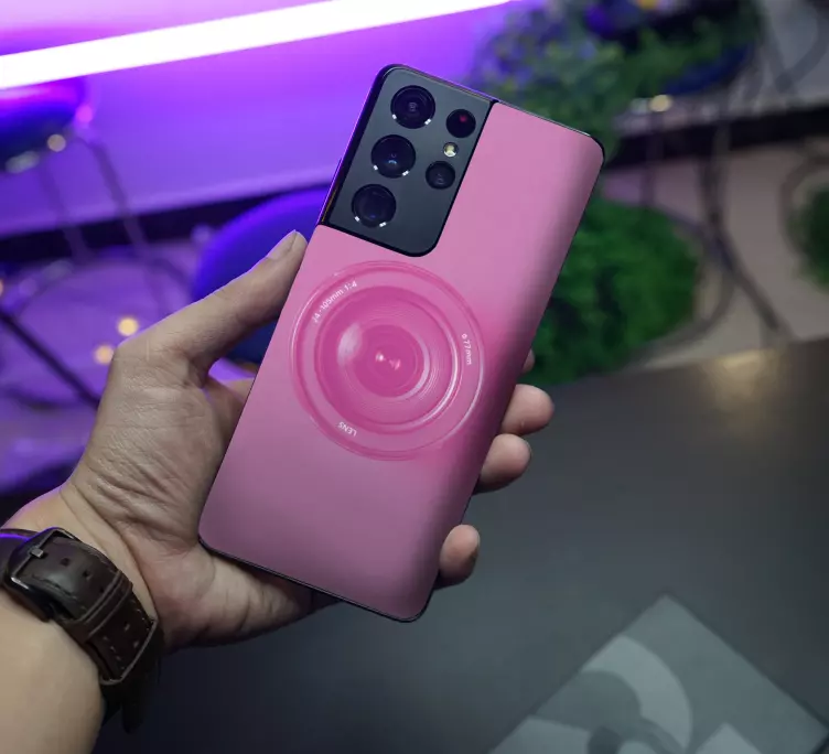 autocolante rosa de imitação de câmera samsung - TenStickers
