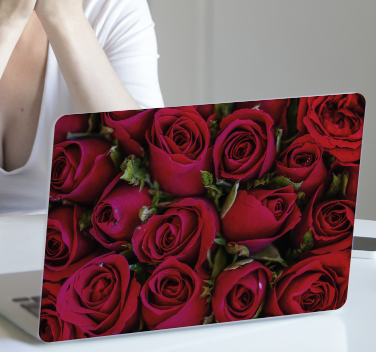 Autocolante floral para PC Rosas vermelhas - TenStickers