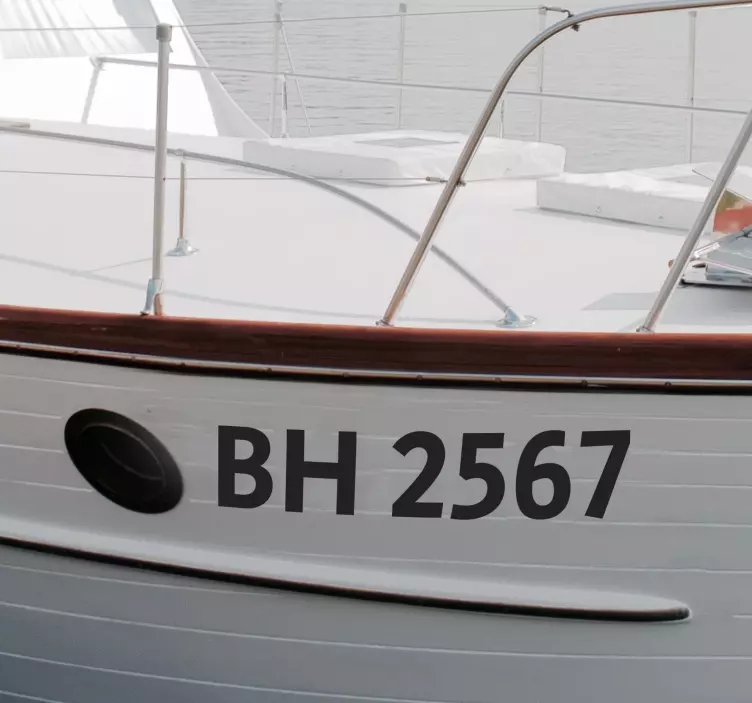 Autocolantes marítimos registro de embarcação personalizável - TenStickers