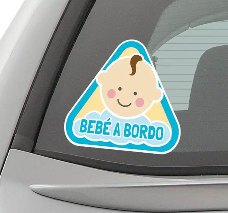 Vinil autocolante para carro menino bebe a bordo - TenStickers