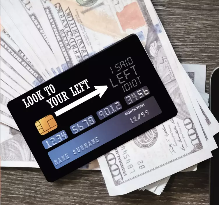 Divertido autocolante para cartão Look to the left - TenStickers