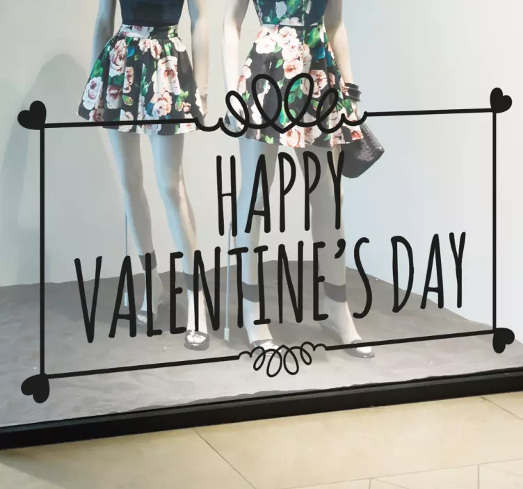 Vinil para montras Happy Valentine's Day - TenStickers