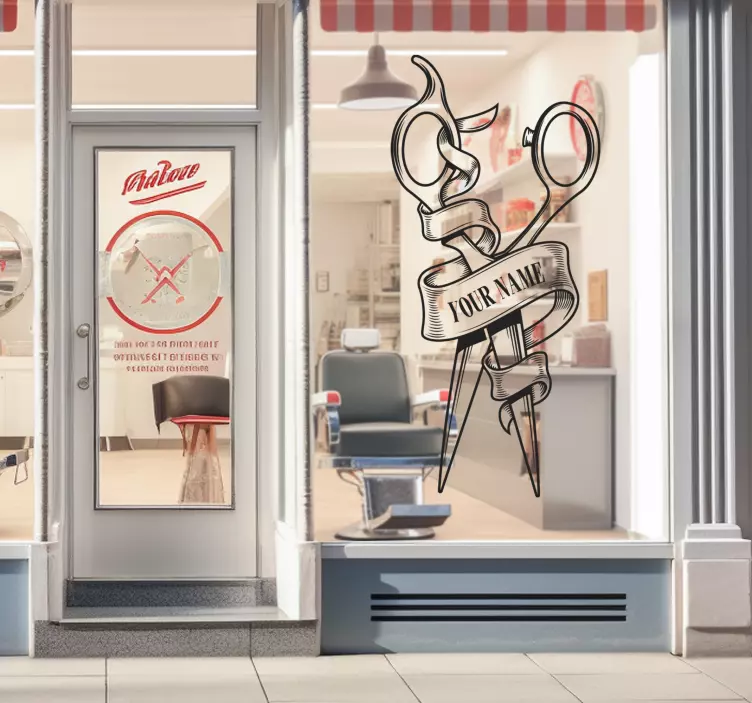 Autocolante decorativo para montras logotipo de barbearia persona - TenStickers