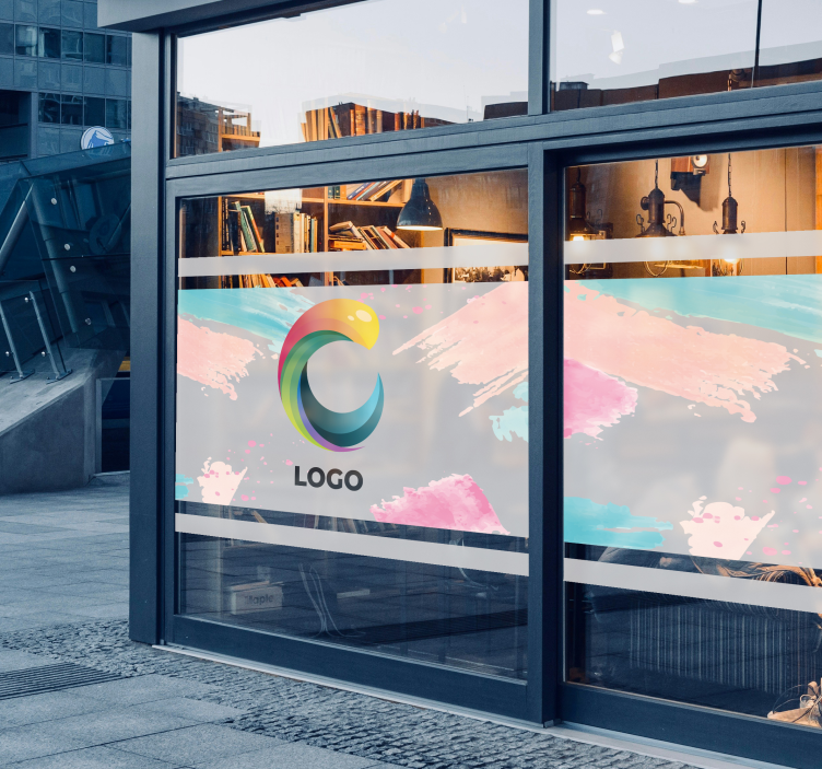 Autocolante decorativo para montras logotipo lançado em translúci - TenStickers