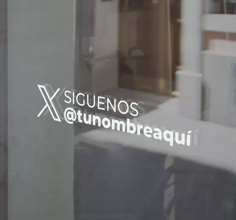 Autocolante decorativo para montras símbolo do Twitter "Siga-nos" - TenStickers
