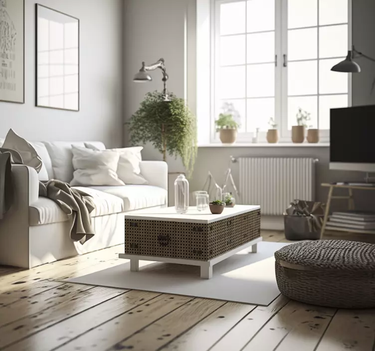 Autocolante para móveis Cannage marrom - TenStickers