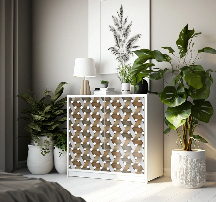 Autocolante para móveis madeira Branca Escandinava - TenStickers