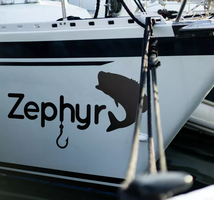 Autocolante personalizável gancho e peixeGancho e pescar - TenStickers