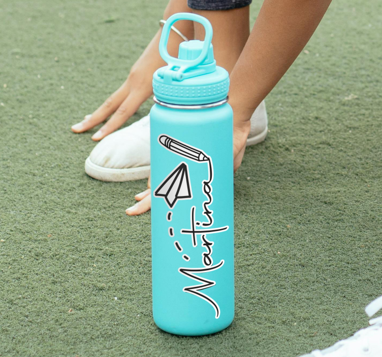 Autocolante personalizável nome da garrafa - TenStickers