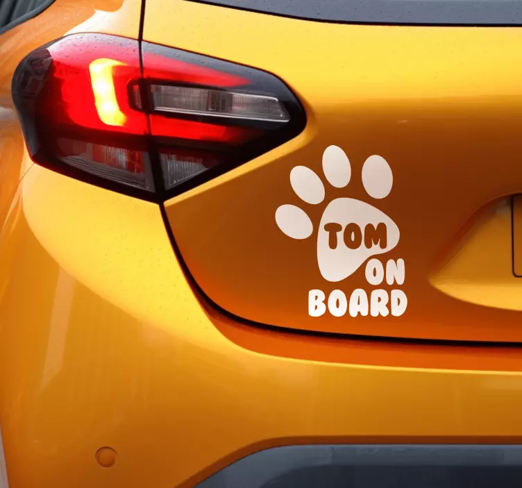 Autocolante personalizável nome de cachorro com pata - TenStickers