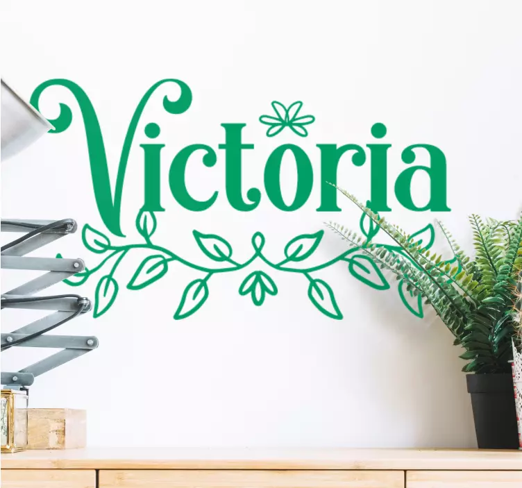 Autocolante personalizável nome personalizado com folhasNome pers - TenStickers