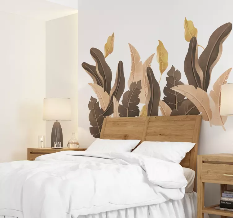 Autocolante quarto de dormir plantas bege savana - TenStickers