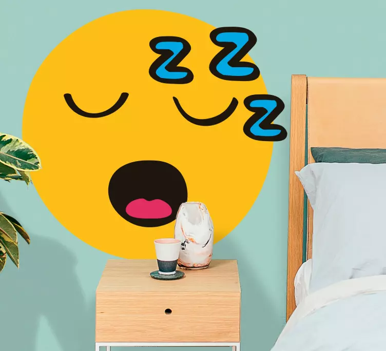 Autocolantes cartazes Desenho de emoji cansado - TenStickers