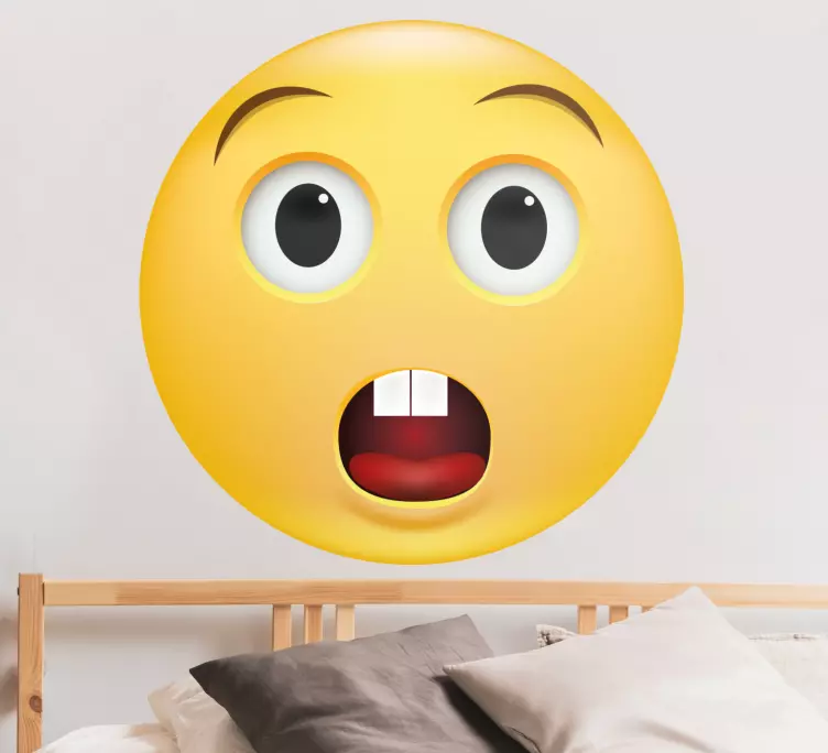 Autocolantes cartazes Emoji amarelo perplexo - TenStickers
