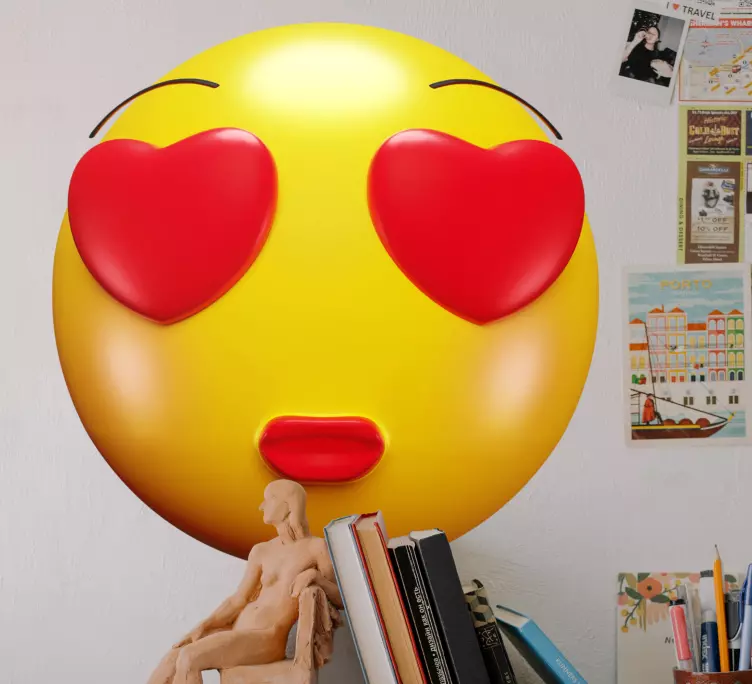 Autocolantes cartazes Emoji com batom vermelho - TenStickers