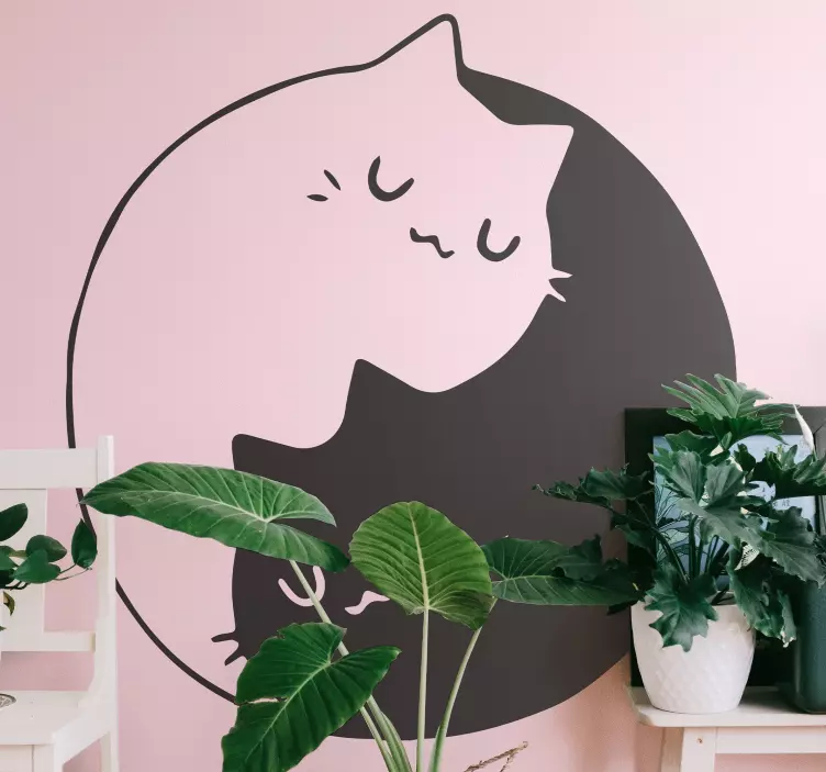 Autocolantes de animais de estimação Gatos yin yang - TenStickers