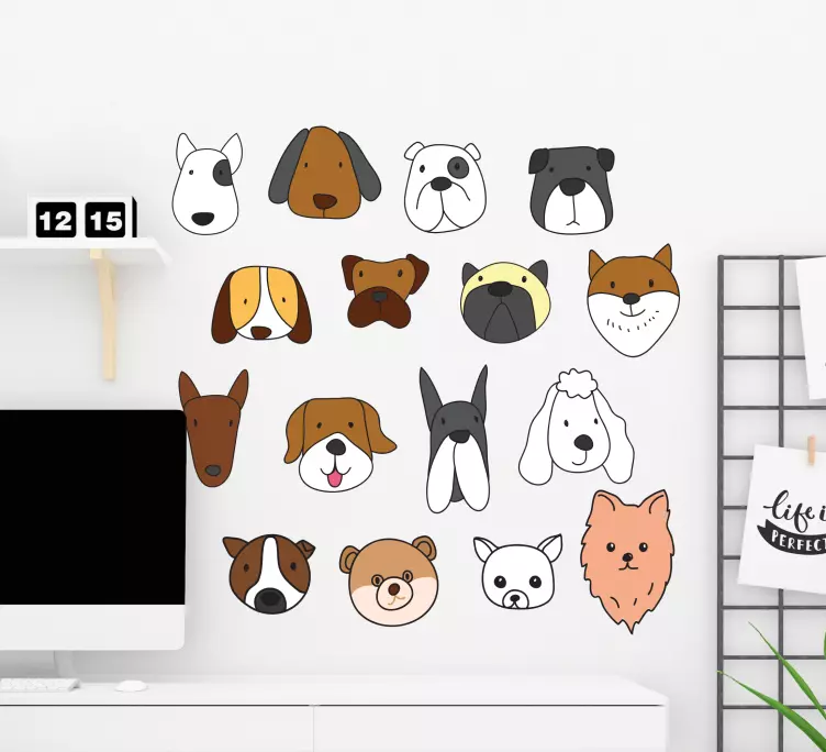 Autocolantes de animais de estimação Raças de cães de desenho ani - TenStickers