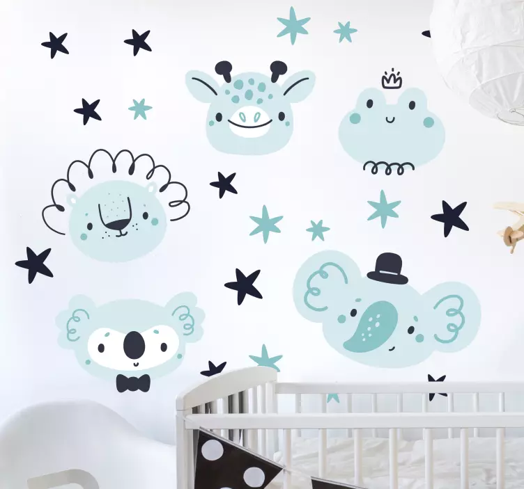 Autocolantes com animais selvagens Animais selvagens nórdicos azu - TenStickers