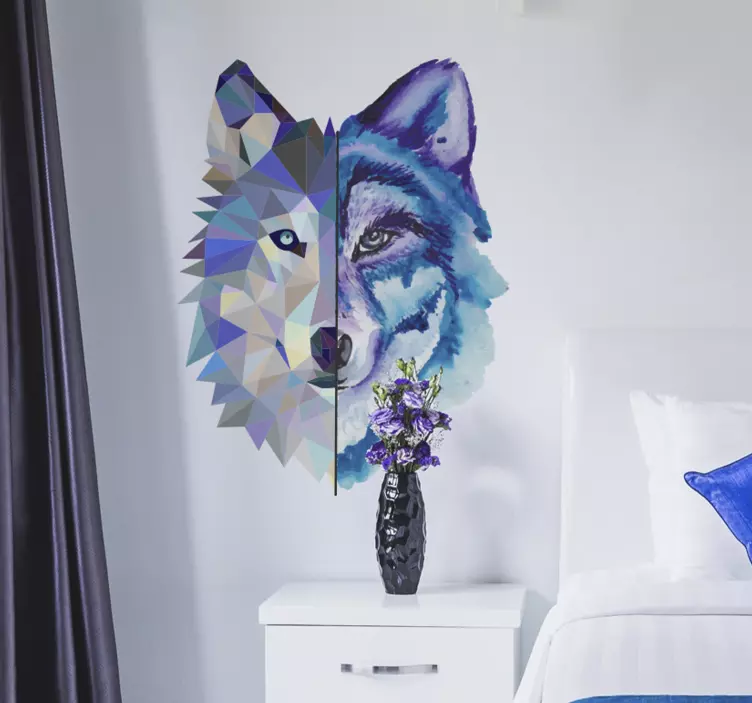 Autocolantes com animais selvagens Cara de lobo selvagem da moda - TenStickers