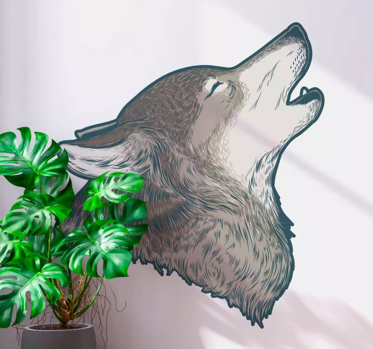 Autocolantes com animais selvagens Desenho de lobo marrom realist - TenStickers