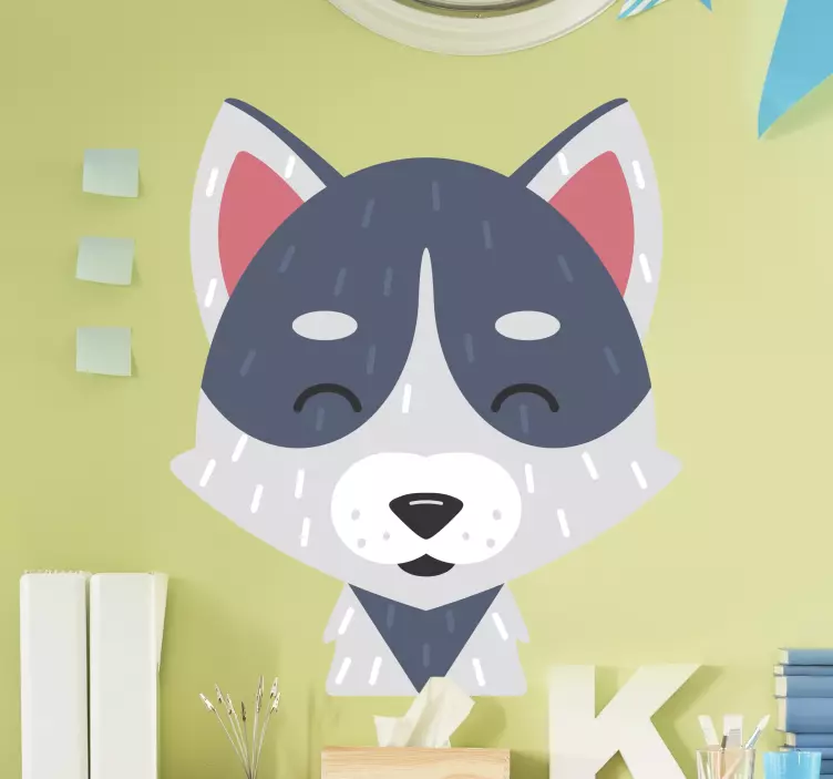 Autocolantes com animais selvagens Lobo bebê fofo - TenStickers