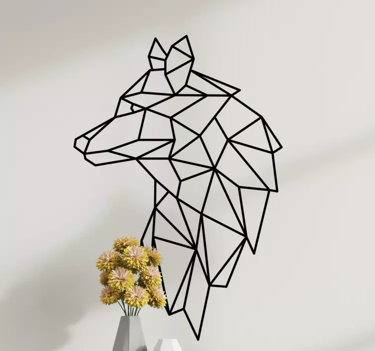 Autocolantes com animais selvagens Lobo de origami - TenStickers