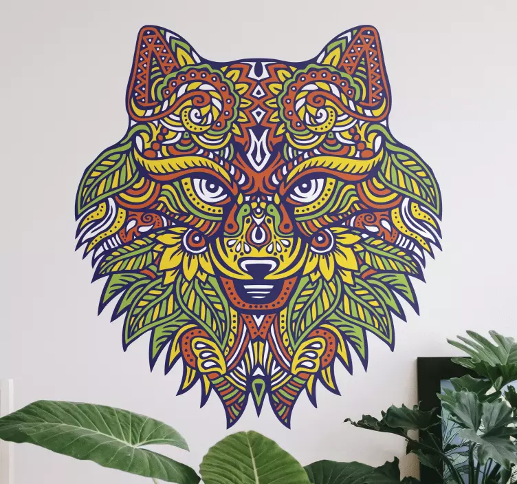 Autocolantes com animais selvagens Lobo mandala - TenStickers