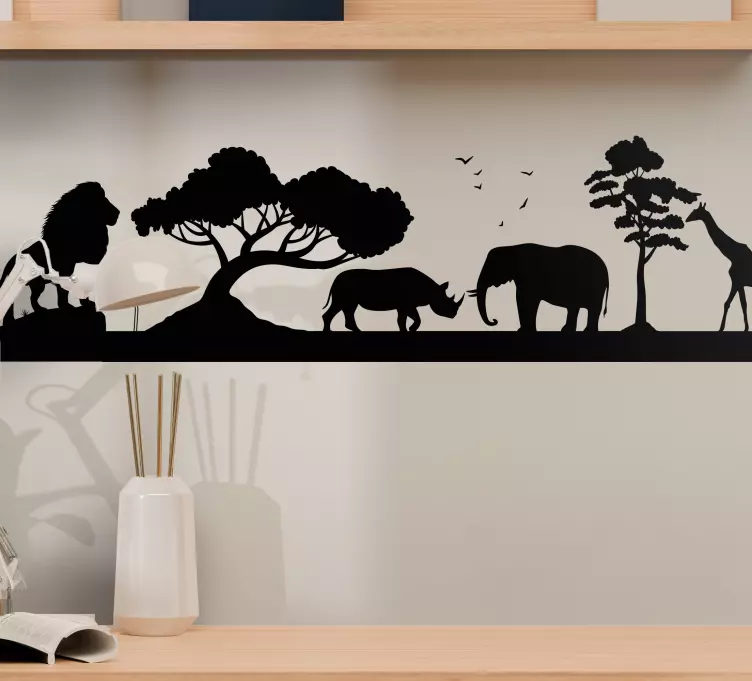 Autocolantes com animais selvagens Monocolor savannah silohuette - TenStickers