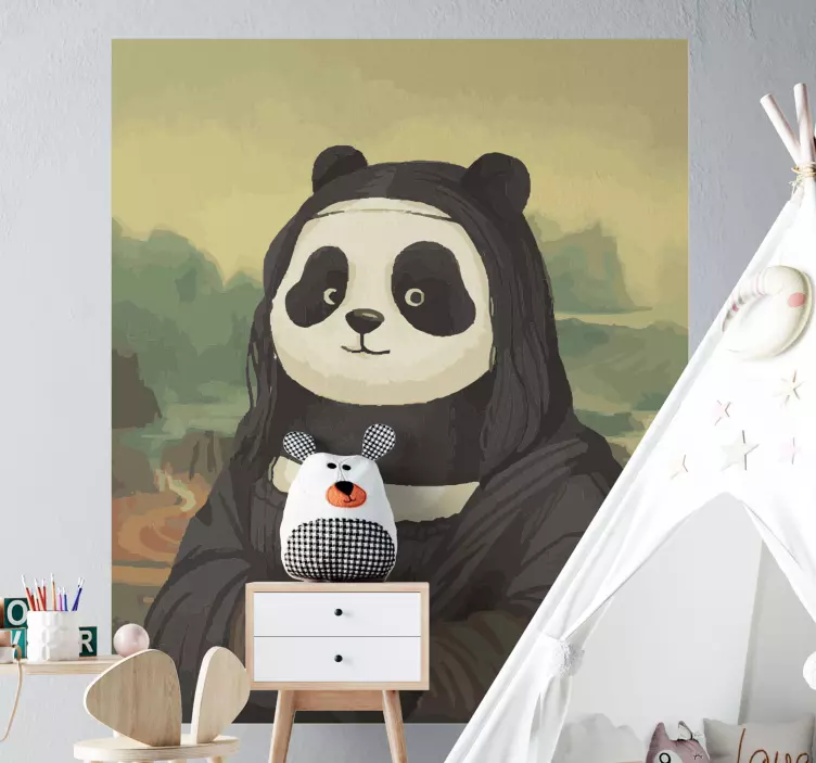 Autocolantes com animais selvagens Panda como uma monalisa - TenStickers