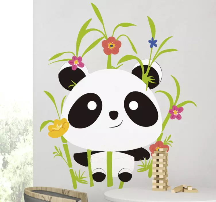 Vinil com animais selvagens Panda nos Bambús - TenStickers