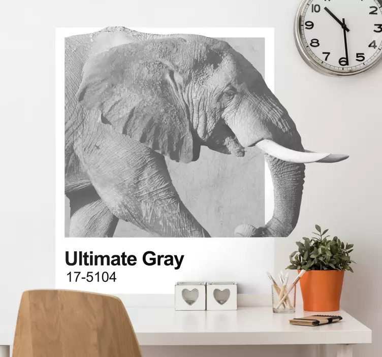 Autocolantes com animais selvagens Pantone ultimate grey - TenStickers