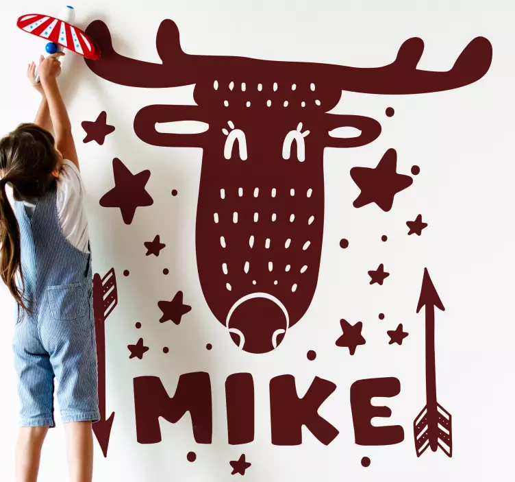 Autocolantes com animais selvagens Rena nórdica personalizada - TenStickers