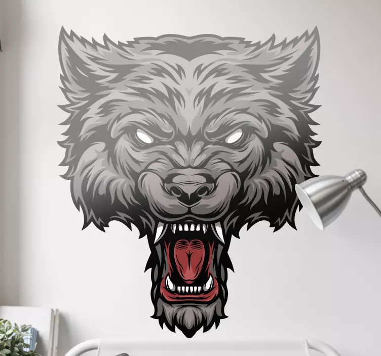 Autocolantes com animais selvagens Silhueta da cabeça de lobo - TenStickers