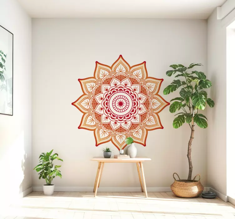 Autocolantes com padrões florais Forma de sol de mandala - TenStickers
